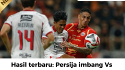 Hasil terbaru: Persija imbang Bali United (1-1)