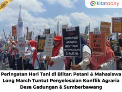 Peringatan Hari Tani di Blitar: Petani & Mahasiswa Long March Tuntut Penyelesaian Konflik Agraria Desa Gadungan & Sumberbawang