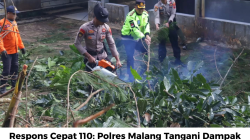 Respons Cepat 110: Polres Malang Tangani Dampak Angin Kencang di Kepanjen Tanpa Korban Jiwa