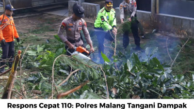 Respons Cepat 110: Polres Malang Tangani Dampak Angin Kencang di Kepanjen Tanpa Korban Jiwa